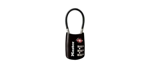 Luggage Lock, 1/8 in Dia Shackle, 1-1/2 in H Shackle, Steel Shackle, Metal Body,