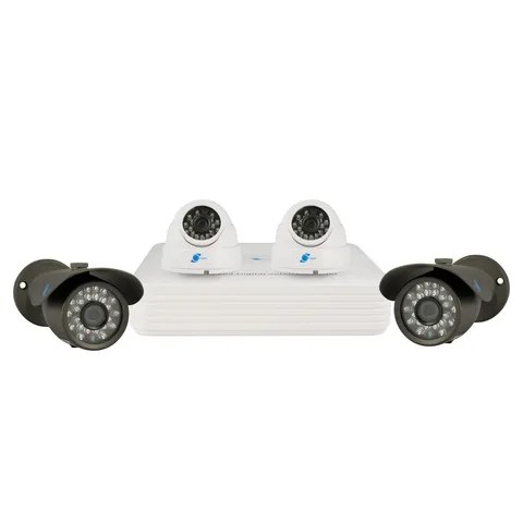 LineMak 4 Camera kit, 1/3.5" HDIS CMOS Sensor, 900TVL with 4Ch DVR, H.264, D1.