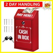 Safe Money Collection Box,Metal Donation Box with Lock,Money Drop Box with Lo...