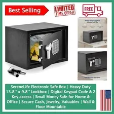 Secure Cash and Jewelry with Heavy Duty Electronic Safe, Wall & Floor Mountable