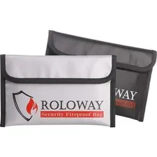 Fireproof Bag 5 x 8 inches, Money Bag for Cash, Passport, Keys 2-Pack
