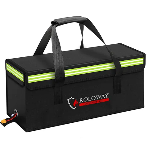 Lipo Battery Bag (20 x 5 x 7.5 inch), Large Fireproof Lipo Ebike Bag with Com...