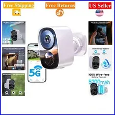 2026 2K Wireless Outdoor Security Camera, White, Bullet,