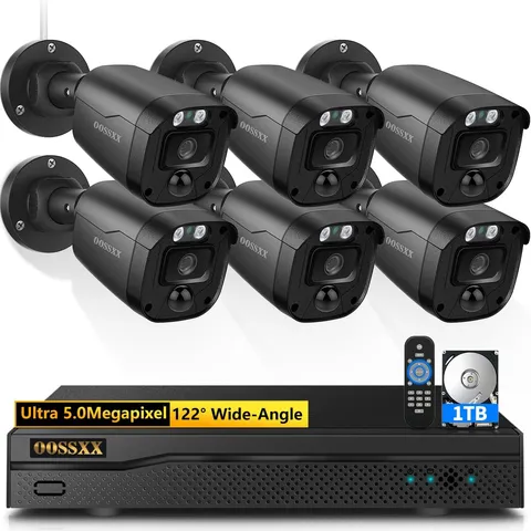 3K 5MP Wired CCTV Security Camera System with 122° Ultra Wide Angle, 6CH HD DVR