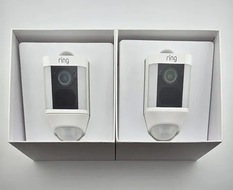 Ring Spotlight Cam Battery 2-Pack White 1080p Outdoor Wi-Fi Security Cameras