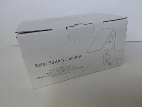 Solar powered camera black camara and solar panel (new opened box)