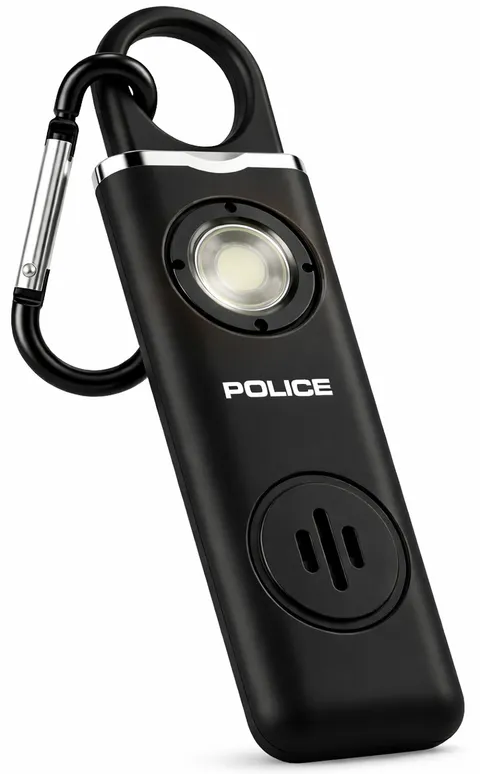 Police 130dB Personal Safety Alarm Keychain Rechargeable SOS Self Defense Black