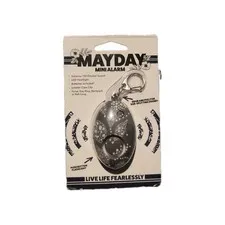 Mayday Mini Loud Alarm Silver LED Keyring for Personal Emergency