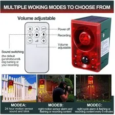 Solar Motion Sensor Animal Deterrent Alarm 130dB
