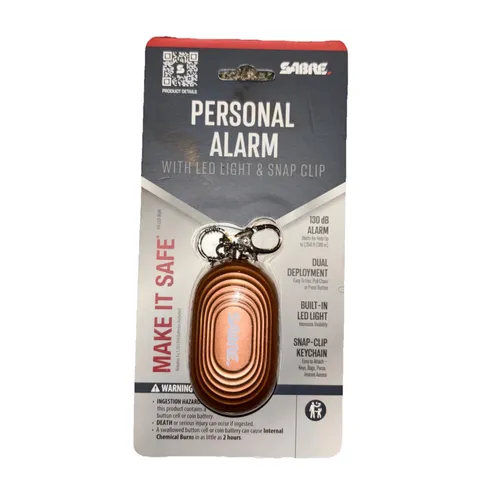 New Sealed Sabre 2-in-1 Personal Alarm Light Rose Gold With LED Light 130dB Dual
