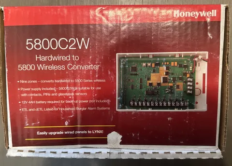 Honeywell 5800C2W Hardwired to 5800 Wireless Converter New Open Box