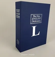 Book Safe Key Lock The New English Dictionary 10 3/8" x 7 3/4" x 2 1/2"
