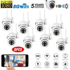 8-Pack Wireless 5G WiFi Security Camera System Smart Outdoor Night Vision 1080P