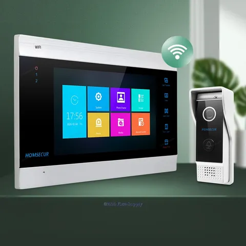 HOMSECUR 7" Wired WIFI Video Door Entry Security Intercom with Memory Monitor