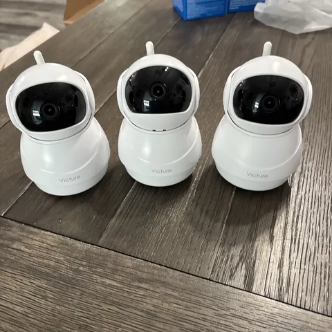 Lot of 3 Victure Indoor Security Cameras. PC530 Model. No Cords. See Description