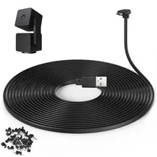 Extension Cable for WYZE Cam Pan V3 - 60ft L-Shaped Flat Power Cord, Black +1.0
