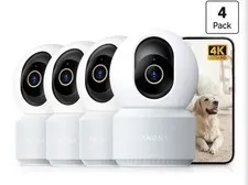 4K UHD Indoor Camera, Pet/Dog/Baby Security Camera with Phone App, 360°Pan-Tilt,