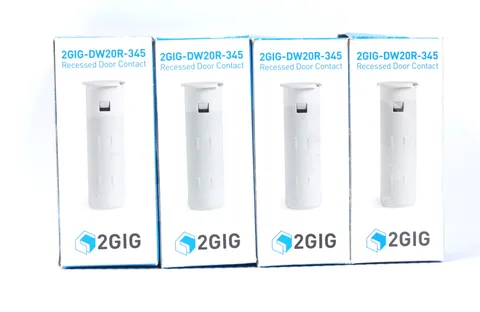 4x 2GIG DW20R-345 Wireless Recessed Door Contacts with Battery w384