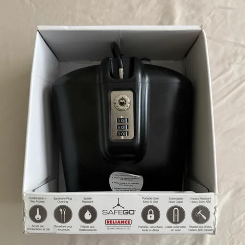 SAFEGO Portable Travel Lockbox Safe Water Resistant