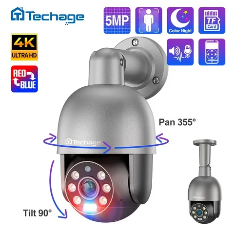 Techage 8MP PTZ POE Security Camera Outdoor AI Human Detection Audio