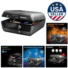 Fireproof & Waterproof Document Safe with Key Lock – 0.36 Cu Ft, 16.5x14.8x7.6