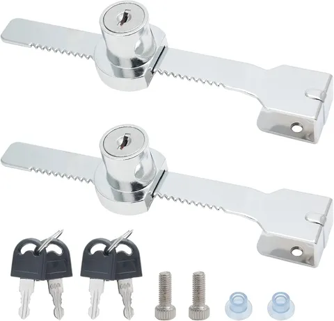 2 Pack Sliding Glass Door Lock Showcase  Size: 5.56 inch / 141mm