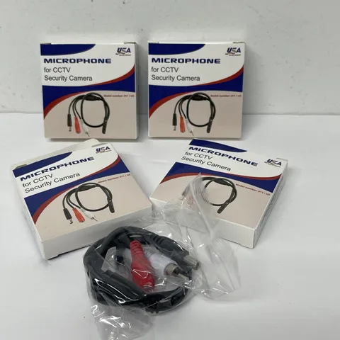 Outdoor CCTV Microphone for Security Camera - RCA Audio Surveillance Mic 4pk