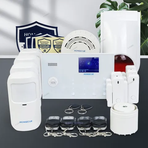HOMSECUR LCD Wireless&Wired WIFI Burglar Alarm System with Pet-Immune/Friendly