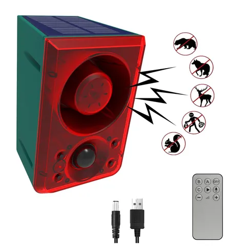 Solar Outdoor Motion Sensor Alarm 130db Sound with Remote Controller - Intruder