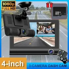 Pantalla Dash Cam Para Carro Auto Camara De Grabadora Tactil 3 lenses G-Sensor