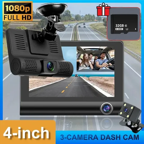 Pantalla Dash Cam Para Carro Auto Camara De Grabadora Tactil 3 lenses G-Sensor