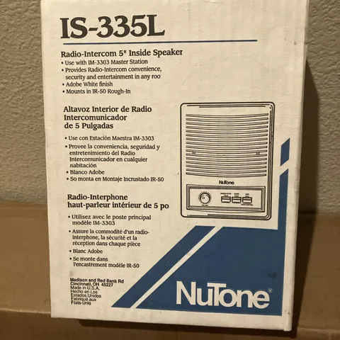 NuTone IS-335L RADIO-INTERCOM 5" Inside Speaker Adobe White New Sealed
