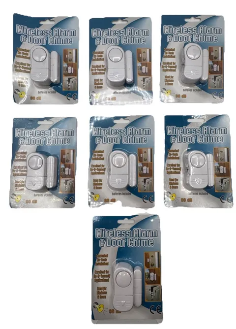 7 Wireless Door Chime & Home Security Alarm 20975 Peel &Stick Battery Install