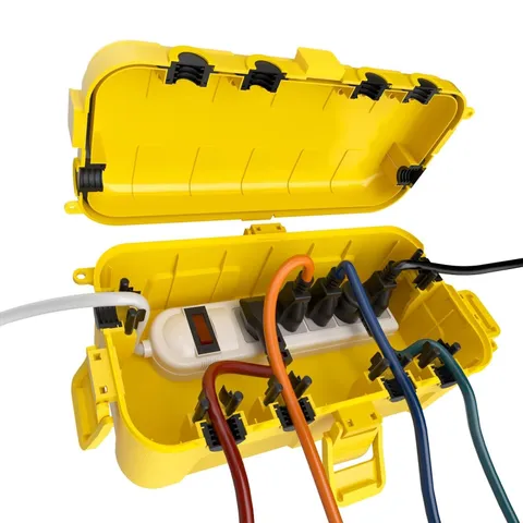 Flemoon Medium Outdoor Electrical Box (11.5x5.2x4 inch), IP54 1 Pack, Yellow
