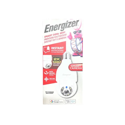 Energizer Connect Smart 5GHz WiFi 2K Quad HD Indoor Outdoor Socket P/T Camera