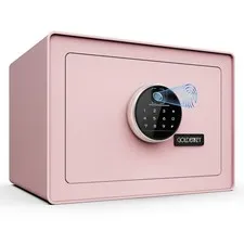 Luxury Jewelry Safe with Fingerprint&Keypad Lock, Document Safe Box with Soft...