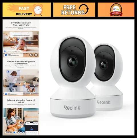 Home Security Camera System 2 Pack, Smart Human & Pet Detection, Indoor/Outdoor