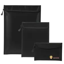 3 Pcs Fireproof Waterproof Document Bag(2000℉), Fire and Water Resistant Safe...