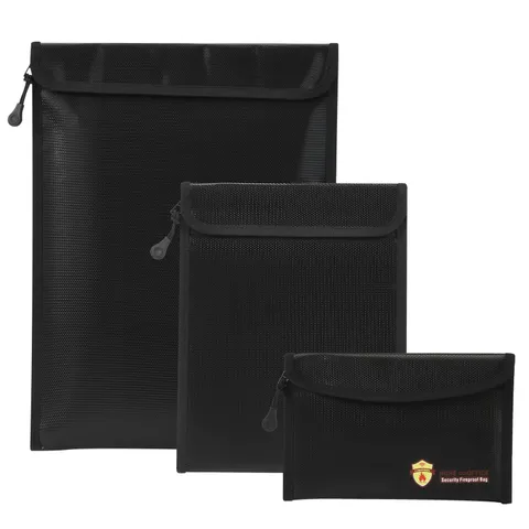 3 Pcs Fireproof Waterproof Document Bag(2000℉), Fire and Water Resistant Safe...