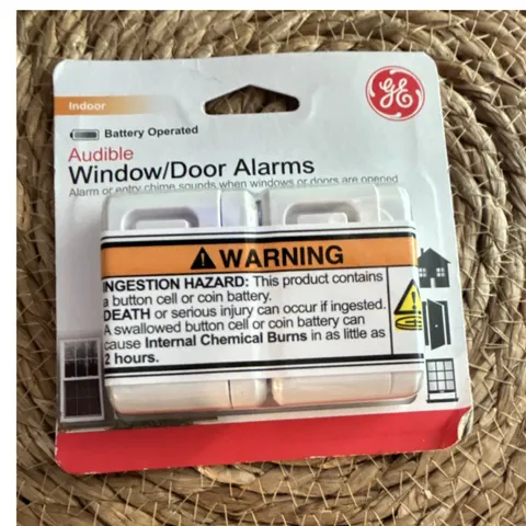 GE Window/Door Audible Alarm 120 dB Indoor Battery Operated White 2 Pack 45115