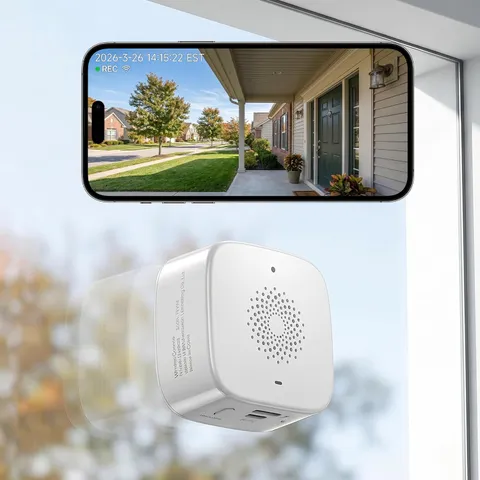 2.5K Window Camera Wireless,No-Drill Install,2.4Ghz & 5Ghz Wifi Indoor Dome Came