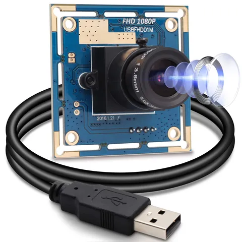 1080P USB Module - HD Webcam Board with 3.6mm Lens and 1/2.7'' CMOS OV2710 Se...