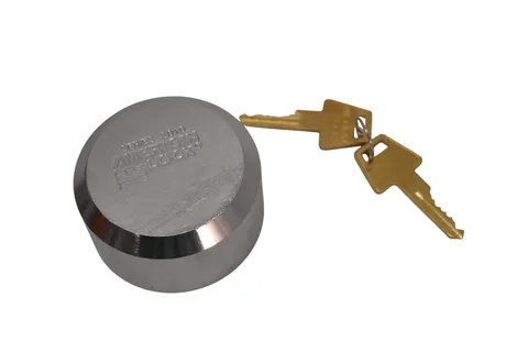 American Lock A2010KA Puck Padlock Keyed Medium Silver Aluminum Brass Series2010