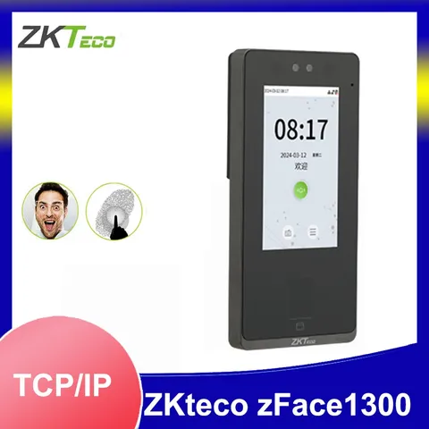 ZKTeco zFace1300 Facial Fingerprint Time Clock Employee Access Control Terminal