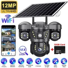 15MP Solar Battery Wireless WiFi Outdoor Pan/Tilt Home Security Camera System US