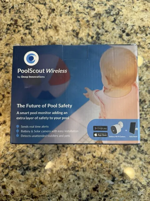 PoolScout Wireless Pool Alarm Solar Battery Kit Safety System IOS App