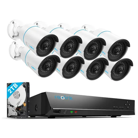 Reolink 5MP PoE Security Camera System 8CH NVR RLN8-410 2TB Smart Detection