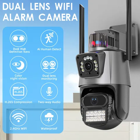 4MP Dual Lens 1080P WiFi IP Camera Wireless Outdoor CCTV PTZ Home Security Cam