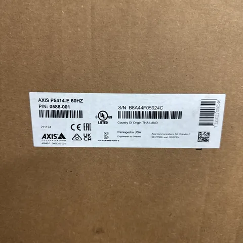 NIB Axis P5414-E 60Hz PTZ Dome Outdoor Security Camera P/N: 0588-001