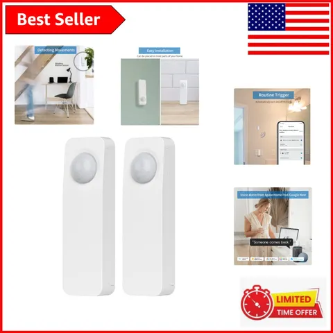 Reliable Battery-Powered Zigbee Motion Sensor 2-Pack - 30 Feet Detection Range